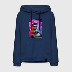 Толстовка-худи хлопковая мужская Каппи в виртуальном шлеме, цвет: тёмно-синий