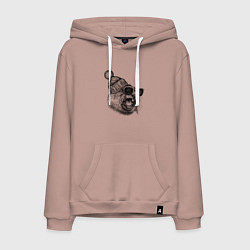 Толстовка-худи хлопковая мужская Орущий суслик-хипстер, цвет: пыльно-розовый