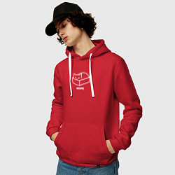 Толстовка-худи хлопковая мужская The cat in the box nope white, цвет: красный — фото 2
