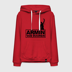 Толстовка-худи хлопковая мужская Armin van buuren, цвет: красный