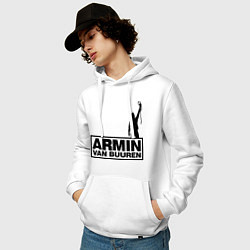 Толстовка-худи хлопковая мужская Armin van buuren, цвет: белый — фото 2