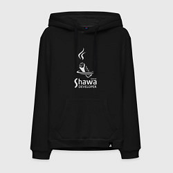 Толстовка-худи хлопковая мужская Senior shawa developer white, цвет: черный