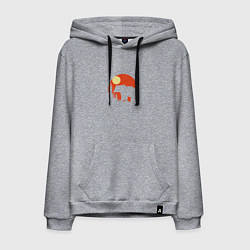 Толстовка-худи хлопковая мужская Медведь на фоне природы, цвет: меланж