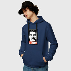 Толстовка-худи хлопковая мужская USSR Stalin, цвет: тёмно-синий — фото 2