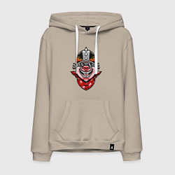 Толстовка-худи хлопковая мужская Байкер свин, цвет: миндальный