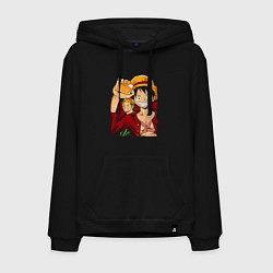 Толстовка-худи хлопковая мужская One piece x fight club, цвет: черный