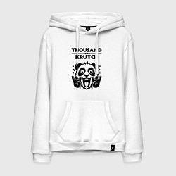 Толстовка-худи хлопковая мужская Thousand Foot Krutch - rock panda, цвет: белый