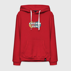 Толстовка-худи хлопковая мужская Chicken gun круги, цвет: красный