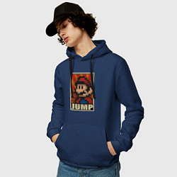 Толстовка-худи хлопковая мужская Jump Mario, цвет: тёмно-синий — фото 2