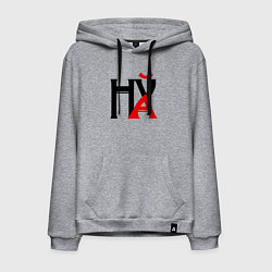 Толстовка-худи хлопковая мужская Шифровка нецензурная, цвет: меланж