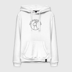 Толстовка-худи хлопковая мужская Crowns not frowns, цвет: белый