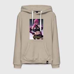 Толстовка-худи хлопковая мужская Akali Kda League Of Legends, цвет: миндальный