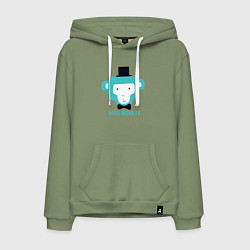 Толстовка-худи хлопковая мужская Cool monkey, цвет: авокадо