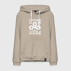 Толстовка-худи хлопковая мужская Cloud9 - in logo, цвет: миндальный