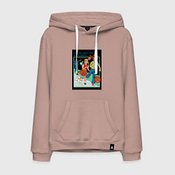 Толстовка-худи хлопковая мужская Убегайте от любых проблем мем, цвет: пыльно-розовый