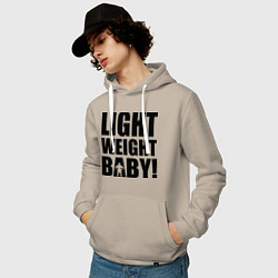 Толстовка-худи хлопковая мужская Light weight baby, цвет: миндальный — фото 2