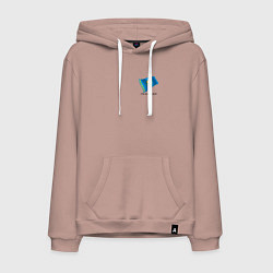 Толстовка-худи хлопковая мужская Im Kazakh - motto, цвет: пыльно-розовый