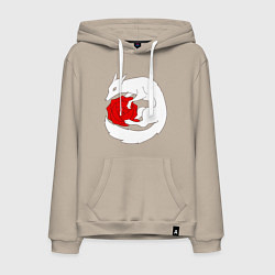 Толстовка-худи хлопковая мужская Лиса и роза, цвет: миндальный