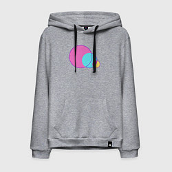 Толстовка-худи хлопковая мужская Три пересеченных круга, цвет: меланж