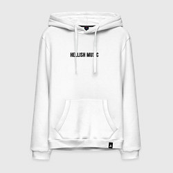 Толстовка-худи хлопковая мужская Hellish music, цвет: белый