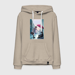 Толстовка-худи хлопковая мужская Хиёри Ики Ято, цвет: миндальный