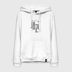 Толстовка-худи хлопковая мужская Просто джаз типографика, цвет: белый