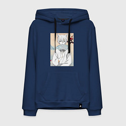 Толстовка-худи хлопковая мужская Очень приятно Бог Томоэ, цвет: тёмно-синий