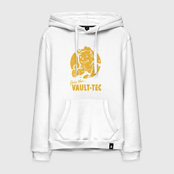 Толстовка-худи хлопковая мужская Vault boy like print, цвет: белый