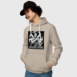 Толстовка-худи хлопковая мужская Слава руси, цвет: миндальный — фото 2