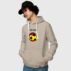 Толстовка-худи хлопковая мужская Football Spain, цвет: миндальный — фото 2