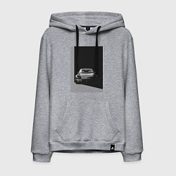 Толстовка-худи хлопковая мужская Porsche 911 легендарный автомобиль, цвет: меланж