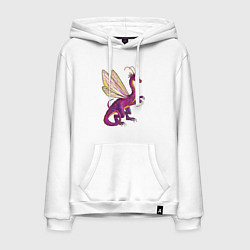 Толстовка-худи хлопковая мужская HOMM3 Faerie Dragon, цвет: белый