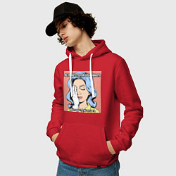 Толстовка-худи хлопковая мужская ТЗ дизайнеру, цвет: красный — фото 2