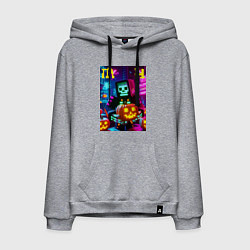 Толстовка-худи хлопковая мужская Minecraft and halloween collaboration - ai art, цвет: меланж