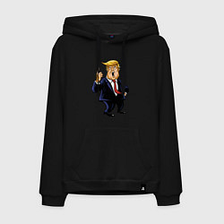 Толстовка-худи хлопковая мужская Злой Трамп, цвет: черный