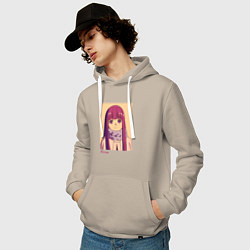 Толстовка-худи хлопковая мужская Милая Ферн, цвет: миндальный — фото 2