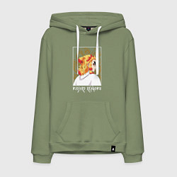 Толстовка-худи хлопковая мужская Rengoku Kyoujurou, цвет: авокадо