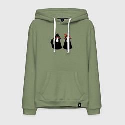 Толстовка-худи хлопковая мужская Крутые обезьянки, цвет: авокадо