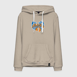 Толстовка-худи хлопковая мужская Wu-tang knicks, цвет: миндальный