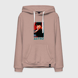 Толстовка-худи хлопковая мужская Astro Юн Сан Ха, цвет: пыльно-розовый