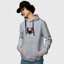 Толстовка-худи хлопковая мужская Ведьмак лого из игры, цвет: меланж — фото 2