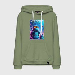 Толстовка-худи хлопковая мужская Кибер Которо - коллаба, цвет: авокадо