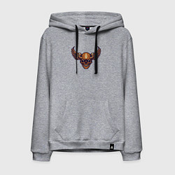 Толстовка-худи хлопковая мужская Skull angel, цвет: меланж