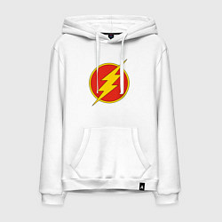 Толстовка-худи хлопковая мужская Flash logo, цвет: белый