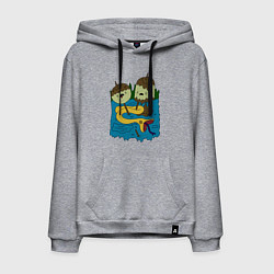 Толстовка-худи хлопковая мужская Футболка Принцессы Жвачка, цвет: меланж