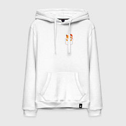 Толстовка-худи хлопковая мужская Новогодний корги в кармашке, цвет: белый