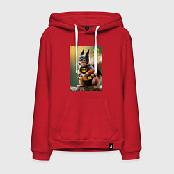 Толстовка-худи хлопковая мужская Bat squirrel - oreshnik meme, цвет: красный