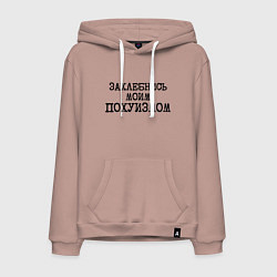 Толстовка-худи хлопковая мужская Захлебнись моим похуизмом, цвет: пыльно-розовый
