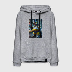 Толстовка-худи хлопковая мужская Бэтсимпсон купил в фастфуде картофель фри, цвет: меланж