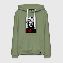 Толстовка-худи хлопковая мужская Че Гевара - шеф повар, цвет: авокадо